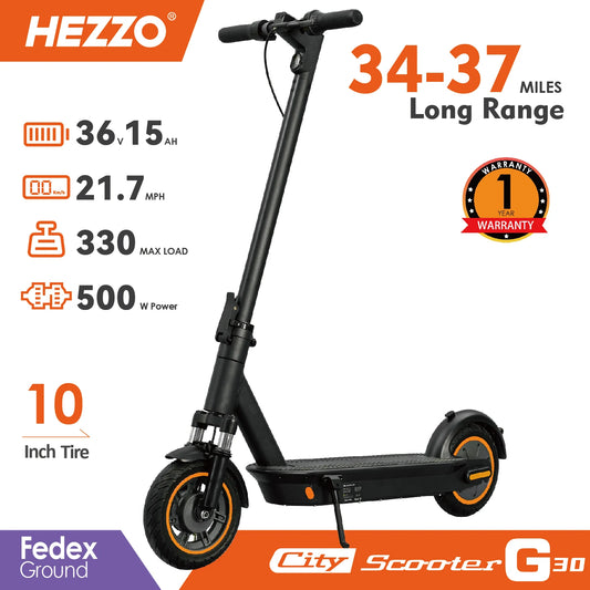 36v 500w 22mph Front Suspension Electric Scooter 25mile 15Ah Foldable