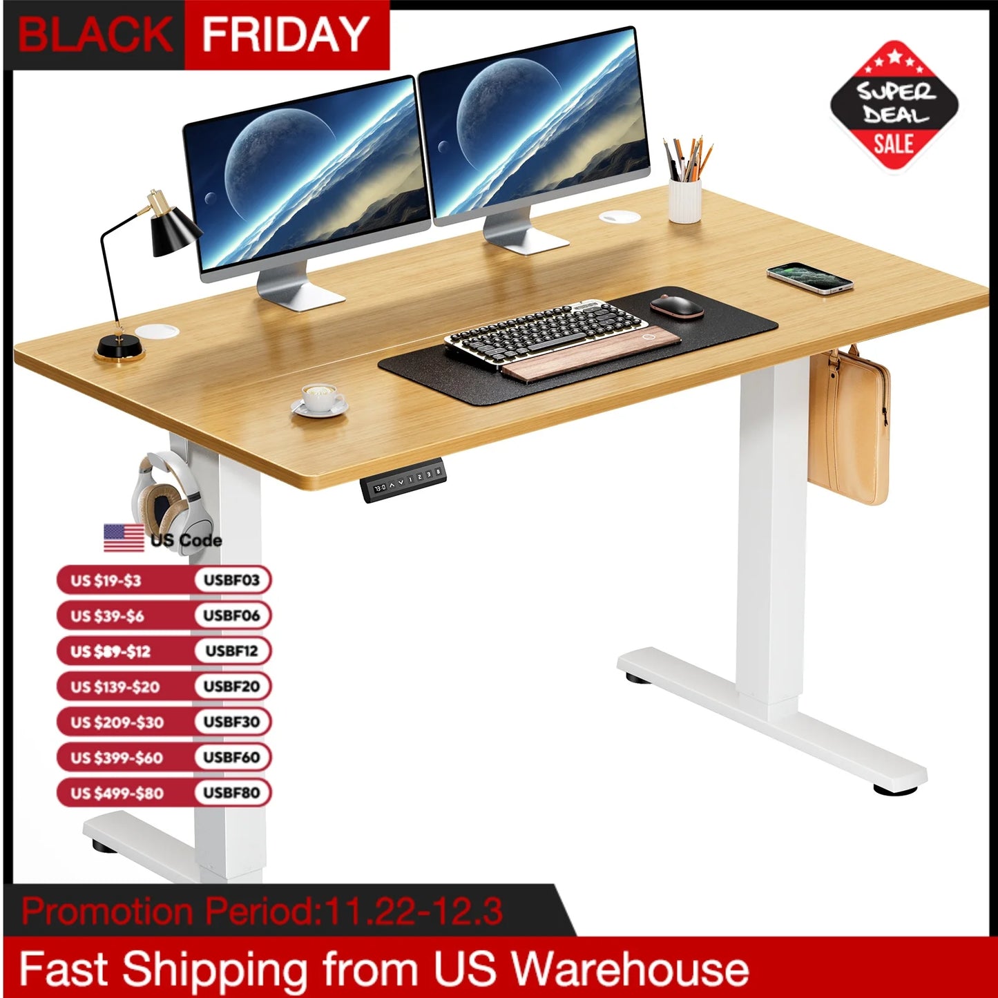 Electric Standing Desk Height Adjustable