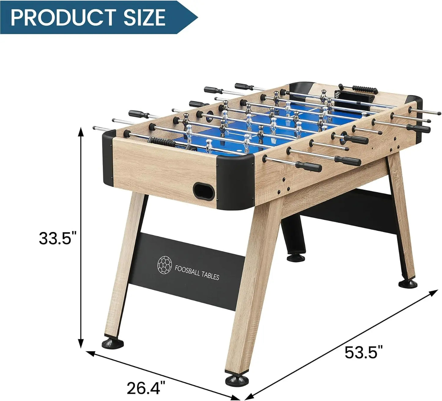 54 Inch Full Size Foosball Table, Soccer Table Game