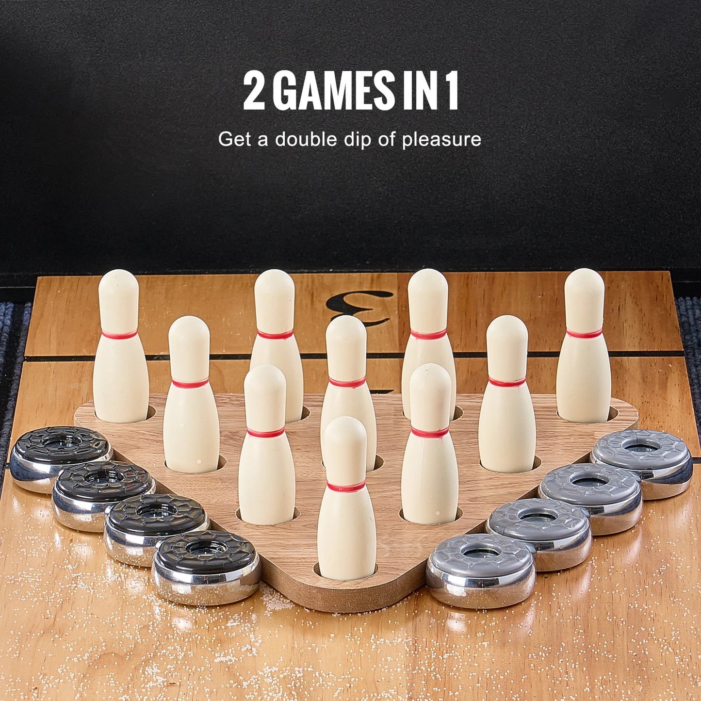 2 in 1 Shuffleboard and Bowling Combo Table