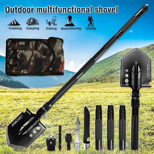 Outdoor Multifunctional Shovel Kit Folding Military Tactics Shovels Camping. Hiking, & Hunting