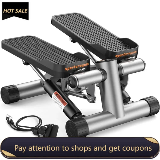 Stair Stepper for Exercise, Mini Steppers with Resistance Band, Hydraulic