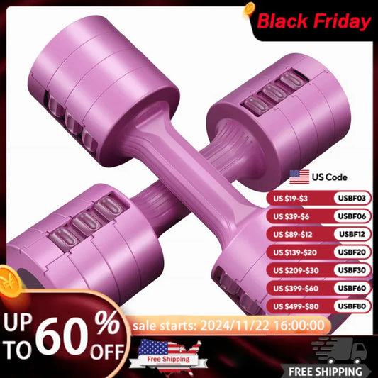 AQAdjustable Weight Dumbbells - A Pair 4lb 6lb 8lb 10lb (2lb-5lb Each) Free Weights Set for Women