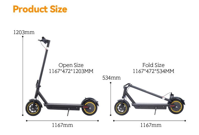 36v 500w 22mph Front Suspension Electric Scooter 25mile 15Ah Foldable