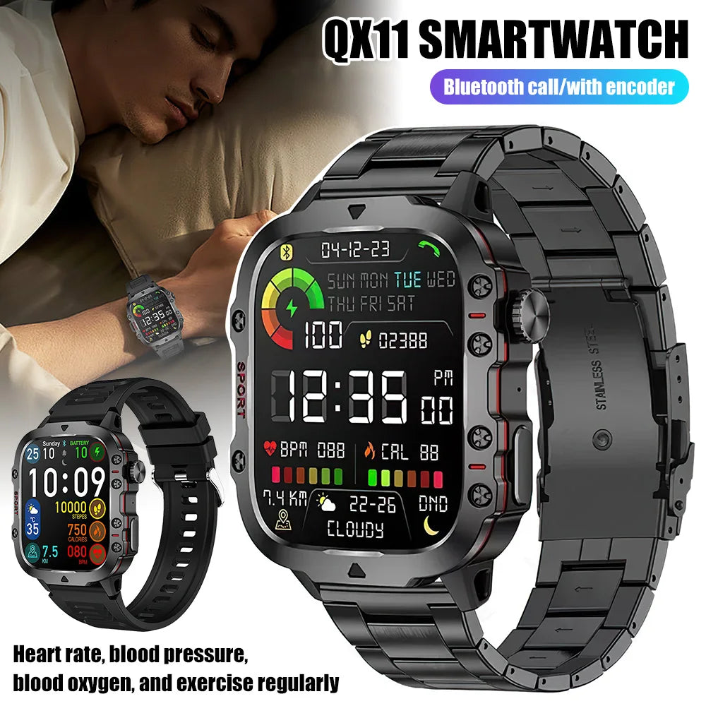 Waterproof Smart Sports Watch Full Screen Touch 1.96 Inch Bluetooth  Heart Rate Blood Oxygen Monitoring