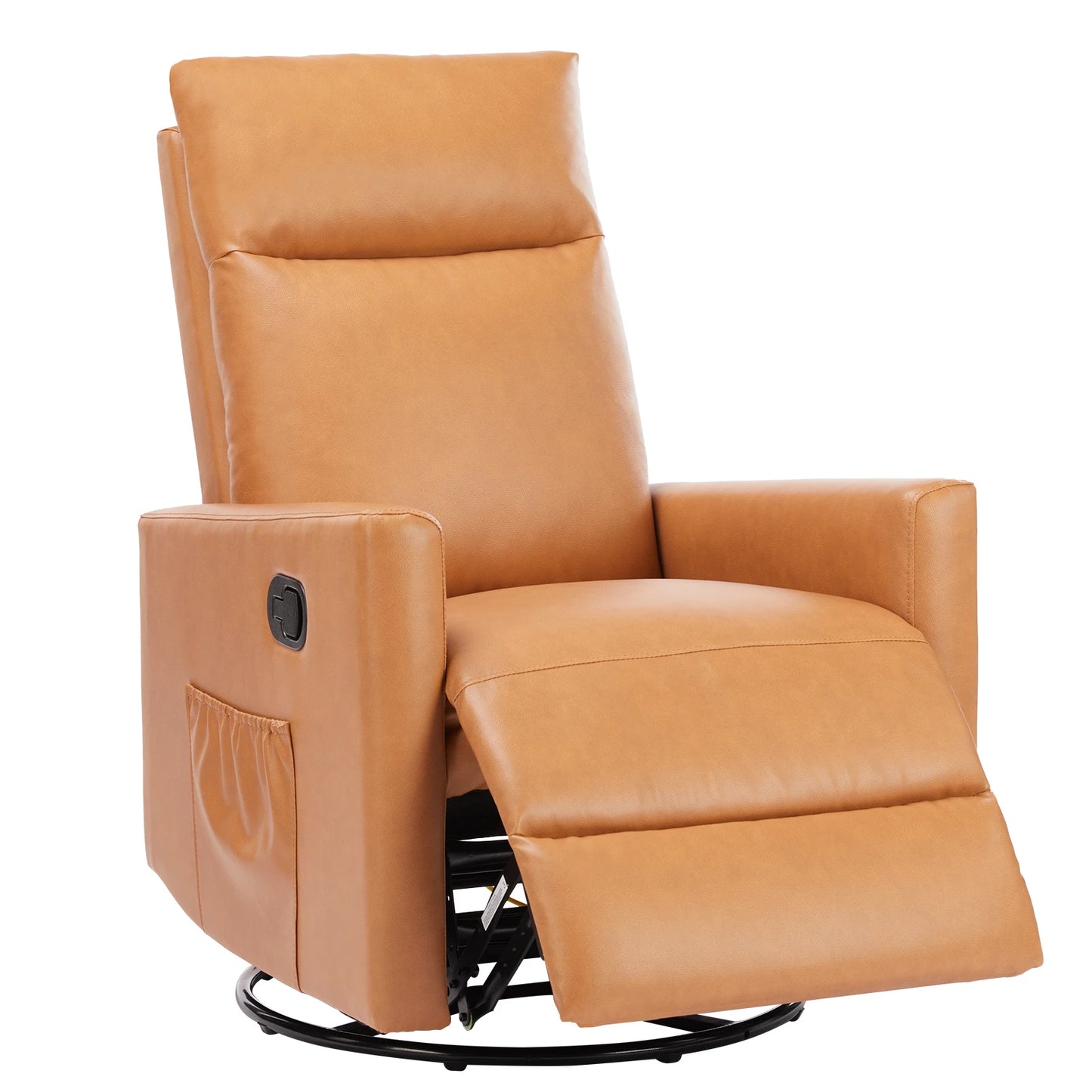 Rotating rocking chair recliner, glider baby chair with oversized foot pedals