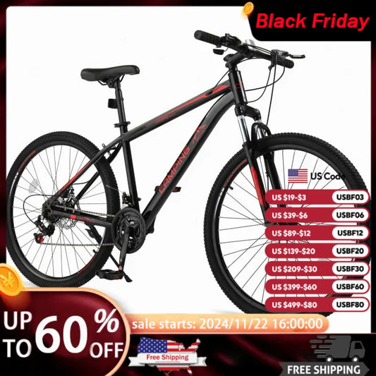 mountain bike27.5/29 inch; mountain bike 21-speed adult bikes, double disc brake,