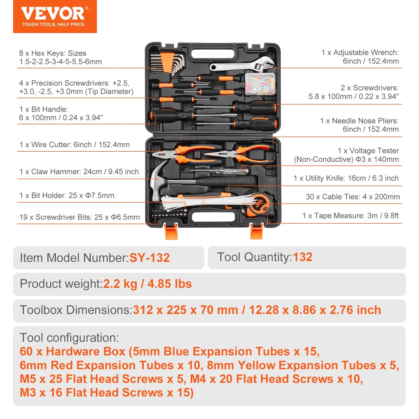 Home Repairing Tool Kit with Portable Tool Storage Case