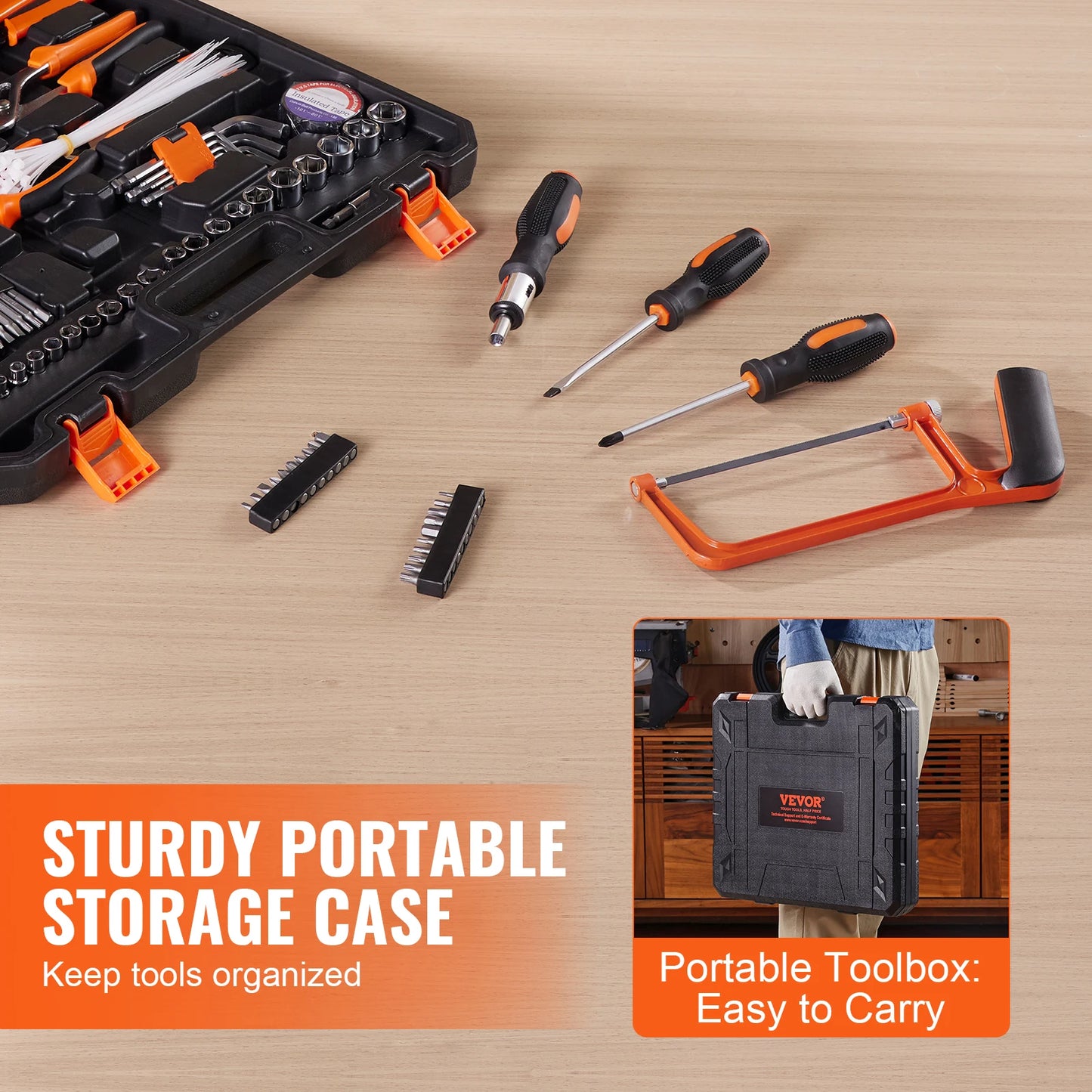 Home Repairing Tool Kit with Portable Tool Storage Case