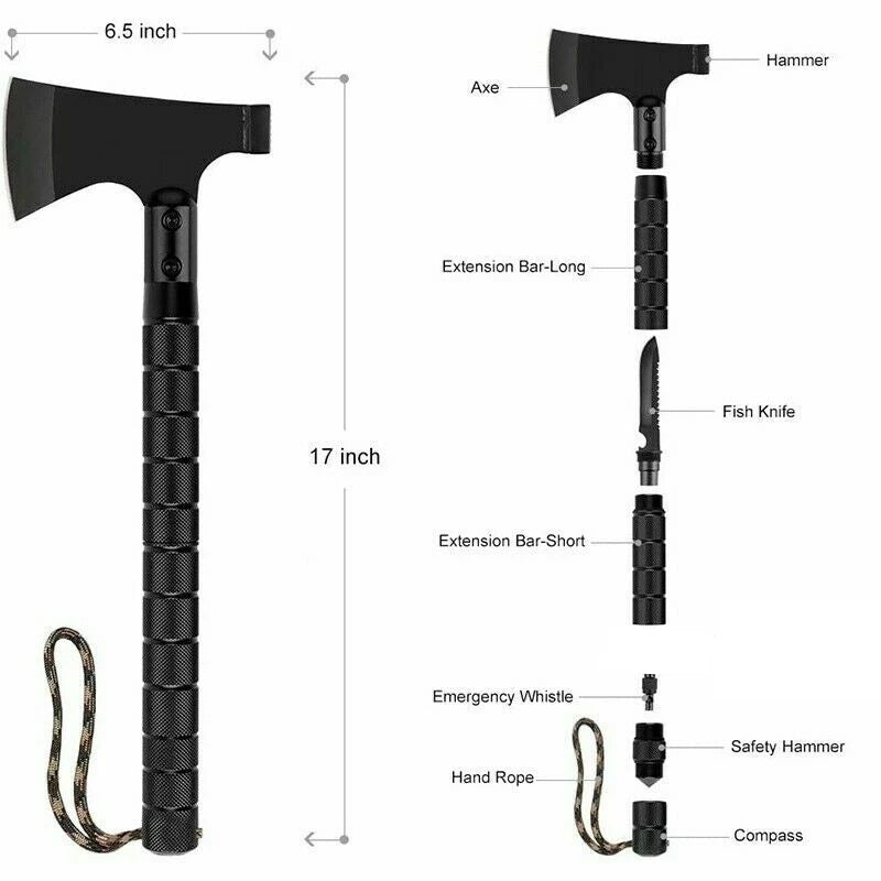 Multifunctional Shovel Ax Set Survival Kit Folding Tactical Hatchet Spade Tomahawk