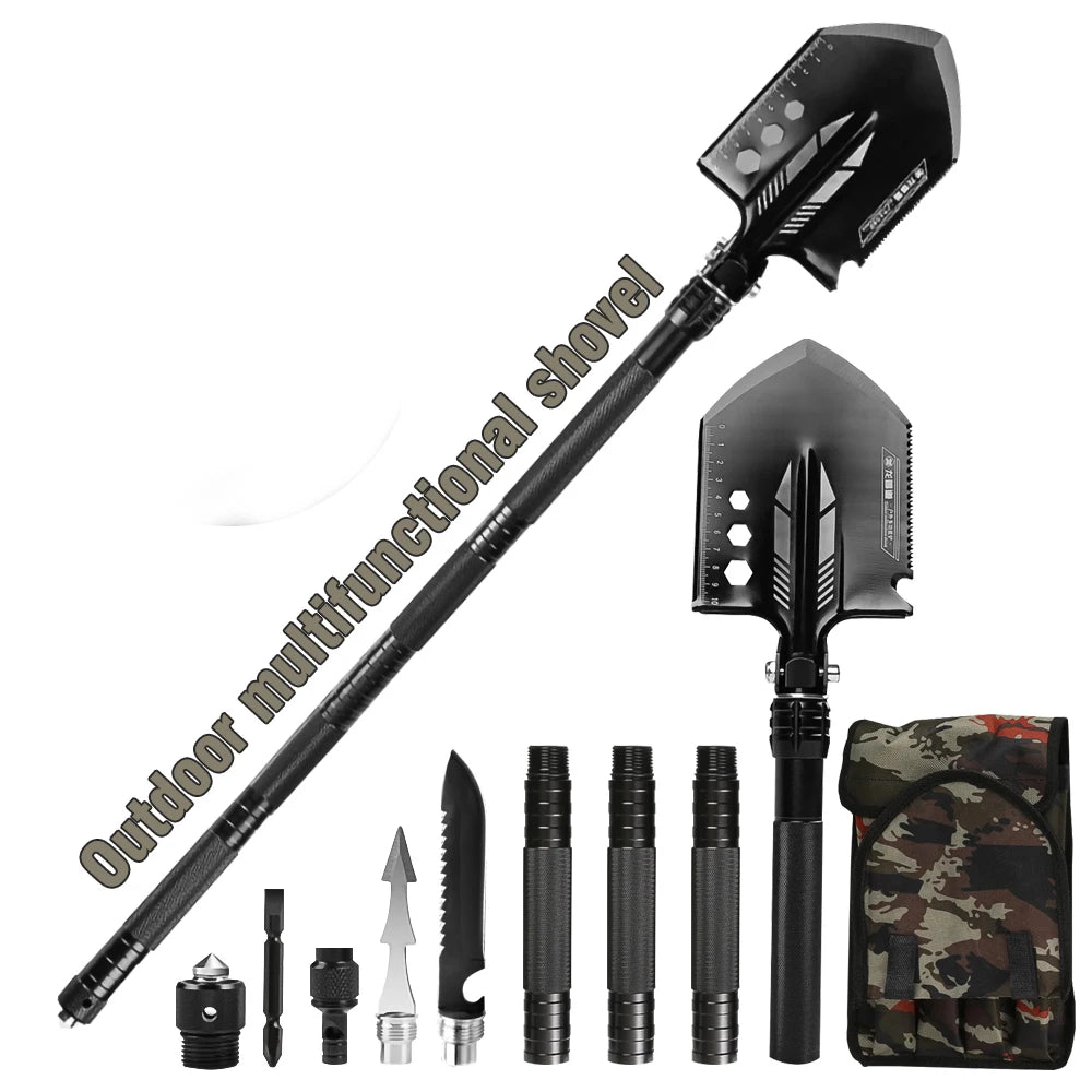 Outdoor Multifunctional Shovel Kit Folding Military Tactics Shovels Camping. Hiking, & Hunting