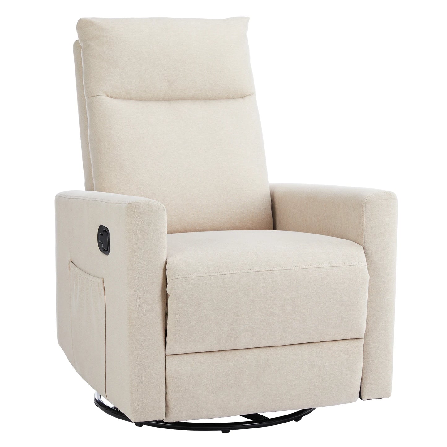 Rotating rocking chair recliner, glider baby chair with oversized foot pedals