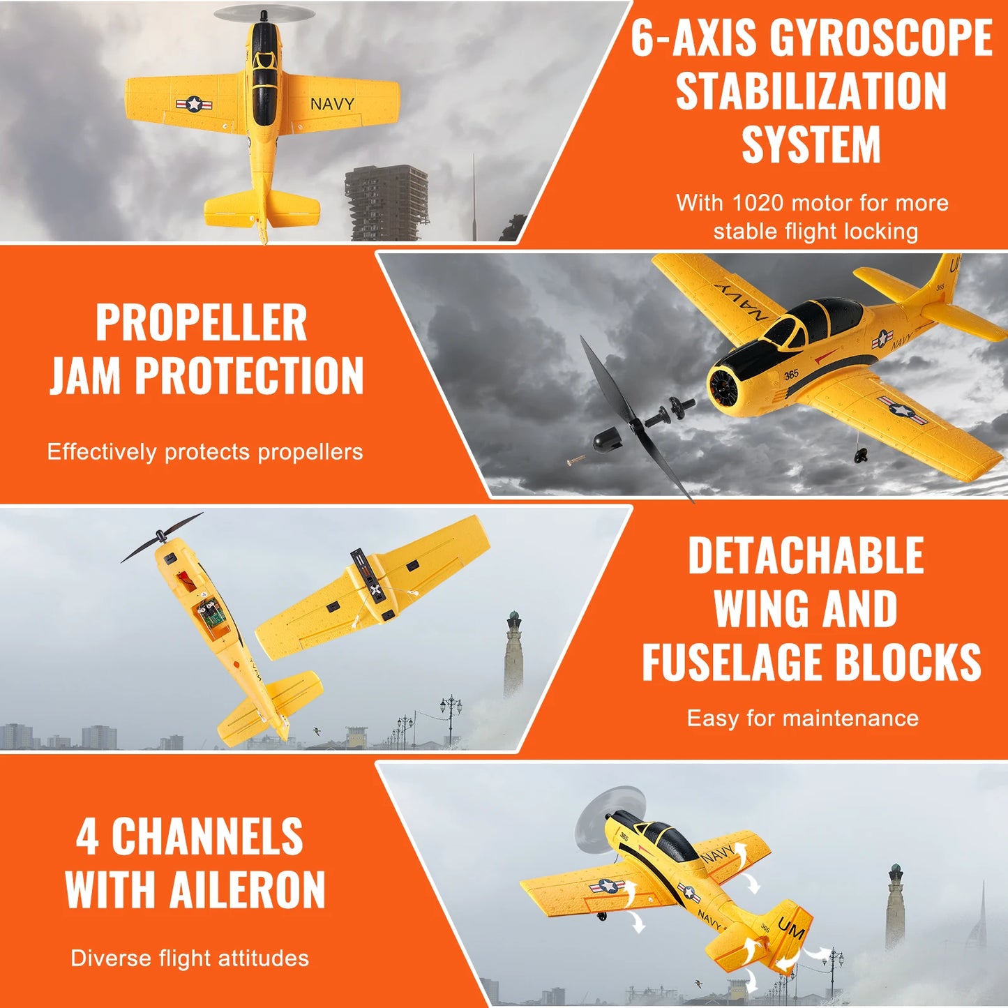 Remote Control Airplane with 6-Axis Gyro Stabilizer