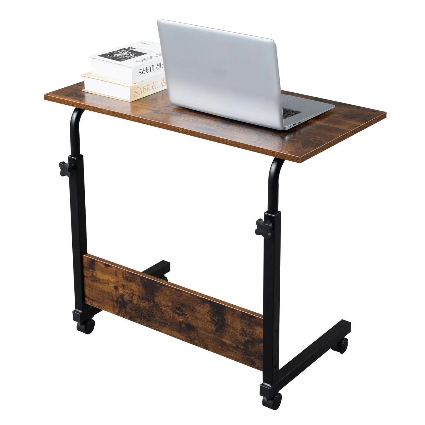 Portable 360° Rolling Mobile Laptop Desk Cart Adjustable Side Computer Table