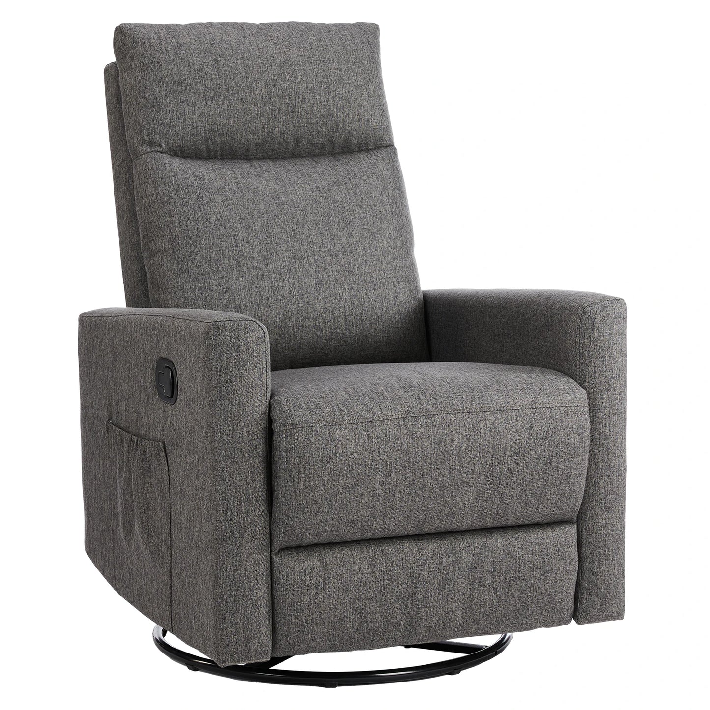 Rotating rocking chair recliner, glider baby chair with oversized foot pedals